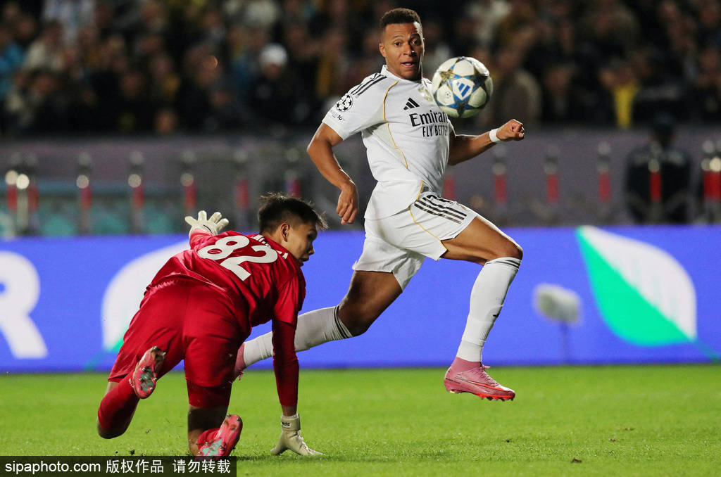 欧冠-姆巴佩戴帽库尔图瓦献助攻 皇马客场5-0阿拉木图凯拉特