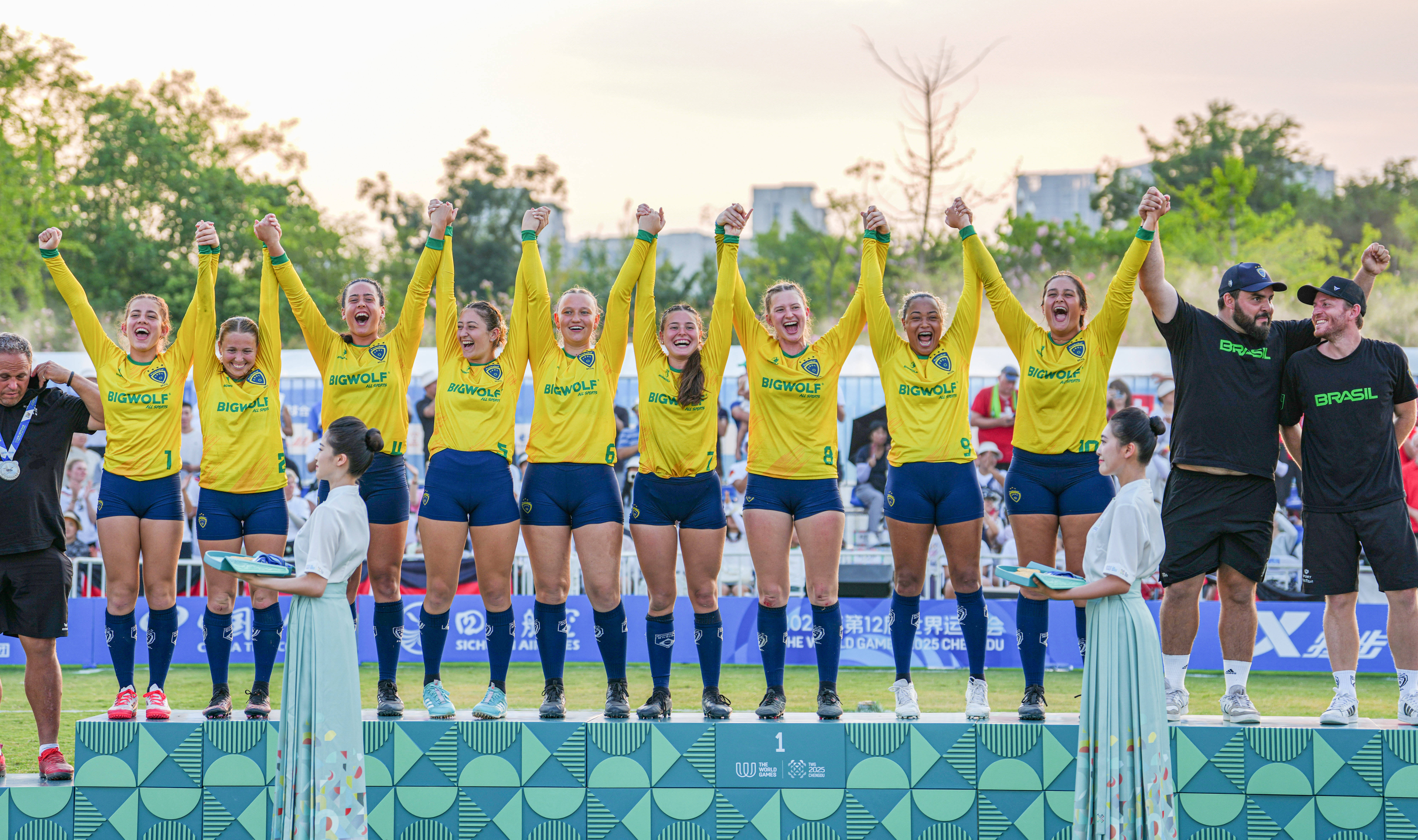 (成都世运会)浮士德球——女子颁奖仪式举行